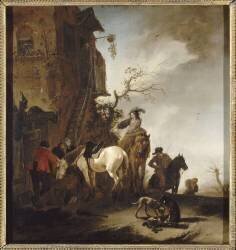 Halte de chasseurs et de cavaliers (Philips Wouwerman) - Muzeo.com