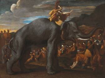 Hannibal Crossing the Alps on an Elephant (Nicolas Poussin) - Muzeo.com