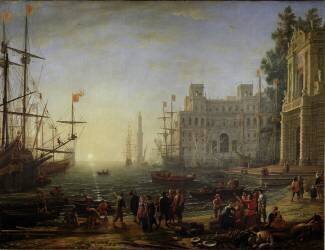 Harbour With Villa Medici (Claude Gellée) - Muzeo.com
