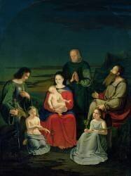 Holy Family with Angels and Saints (Ludwig Emil Grimm) - Muzeo.com