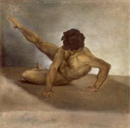 Homme nu renversé sur le sol (Figure pour la Course de chevaux des barberi) (Théodore Géricault) - Muzeo.com