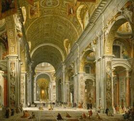 Interior of St. Peter's, Rome (Giovanni Paolo Pannini) - Muzeo.com