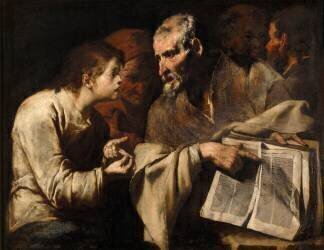 Jésus parmi les docteurs (Maître de l'Annonce aux...) - Muzeo.com