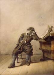 Jeune fumeur de pipe délaissant l'étude (Pieter Jacob Codde) - Muzeo.com