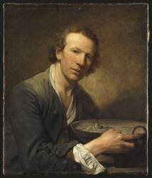 Joseph, modèle de l'Académie Royale tenant une poêle à feu (Jean-Baptiste Greuze) - Muzeo.com