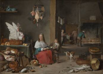 Kitchen Interior (David Teniers the Younger) - Muzeo.com