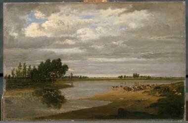 La Seine à Villeneuve-saint-Georges (Théodore Rousseau) - Muzeo.com