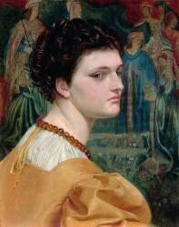 Lady in a Yellow Dress (Frederick Sandys) - Muzeo.com