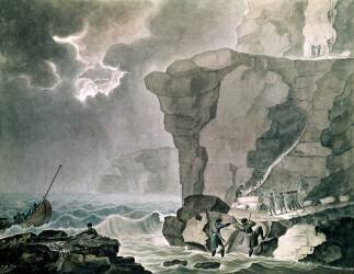Landing of the Conspirators in the Cadoudal Affair at the Cliff of Biville near Dieppe (Armand de Polignac) - Muzeo.com