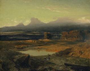 Landscape at sunset (Arnold Böcklin) - Muzeo.com