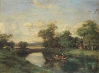Landscape at the edge of a river (Jules Andre) - Muzeo.com