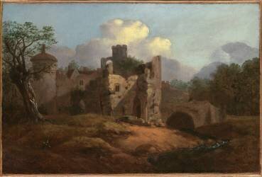 Landscape with a ruined Castle (Thomas Gainsborough) - Muzeo.com