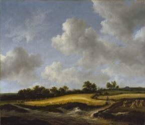 Landscape with a Wheatfield (Jacob Isaakszoon van Ruisdael) - Muzeo.com