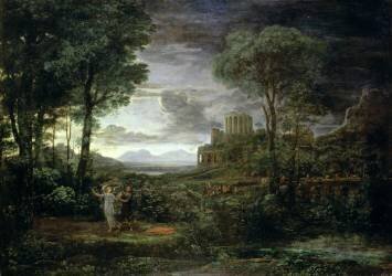 Landscape with Jacob Wrestling with the Angel (Claude Gellée) - Muzeo.com