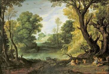 Landscape with Nymphs and Satyrs (Paul Bril) - Muzeo.com