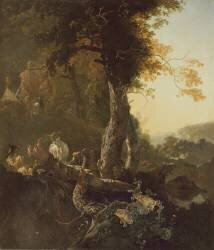 Landscape with Rising Sun (Adam Pynacker) - Muzeo.com