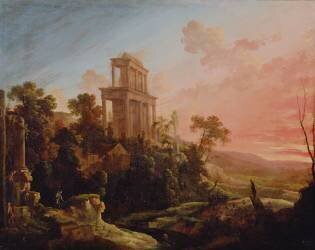 Landscape with Setting Sun (Pierre Antoine Patel) - Muzeo.com