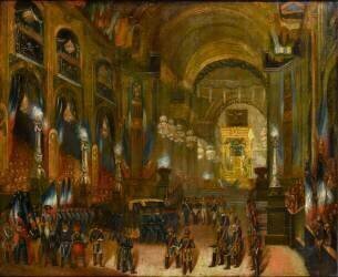 L'arrivée du corps de l'Empereur dans l'église saint-Louis des Invalides (Jean-Baptiste Arnout) - Muzeo.com
