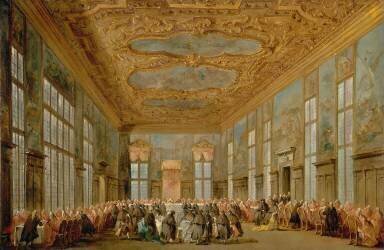 Le Doge de Venise offre à déjeuner aux ambassadeurs (Francesco Guardi) - Muzeo.com