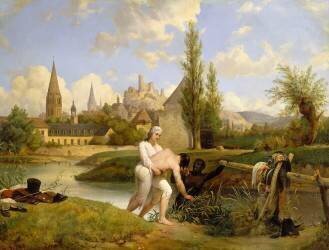 Le duc de Chartres sauve de la noyade l'ingénieur Siret en août 1791 à Vendôme (Emile Charles Hippolyte...) - Muzeo.com