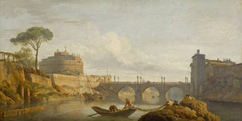 Le Pont et le château Saint-Ange à Rome (Joseph Vernet) - Muzeo.com