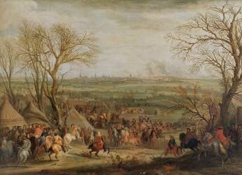 Le Siège de Cambrai par Louis XIV (Adam Frans van der Meulen) - Muzeo.com