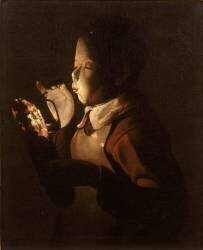 Le souffleur à la lampe (Georges de La Tour) - Muzeo.com