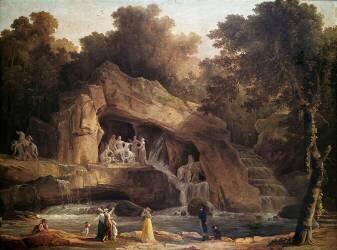 Les bains d'Apollon à Versailles (Hubert Robert) - Muzeo.com
