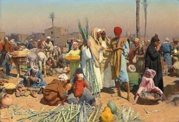 Market in Lower Egypt (Leopold Carl Müller) - Muzeo.com