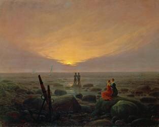 Moon Rising Over the Sea (Caspar David Friedrich) - Muzeo.com