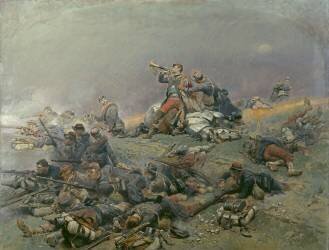 Mort du commandant Berbegier à la bataille de Saint-Privat, le 18 août 1870 (Edouard Detaille) - Muzeo.com