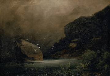 Mountain lake with seagulls (Arnold Böcklin) - Muzeo.com