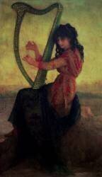Muse Playing the Harp (Ernest Hébert) - Muzeo.com
