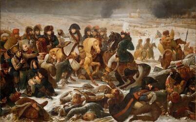 Napoléon Ier sur le champ de bataille d'Eylau le 9 février 1807 (Jean-Baptiste Mauzaisse) - Muzeo.com