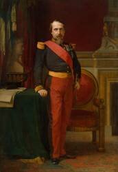 Napoléon III, en uniforme de général de Division, dans son Grand Cabinet aux Tuileries, en 1862 (Hippolyte Flandrin) - Muzeo.com