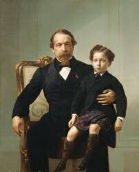 Napoléon III et le prince impérial sur ses genoux. (anonymous) - Muzeo.com