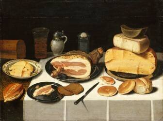 Nature morte au jambon (Floris van Schooten) - Muzeo.com