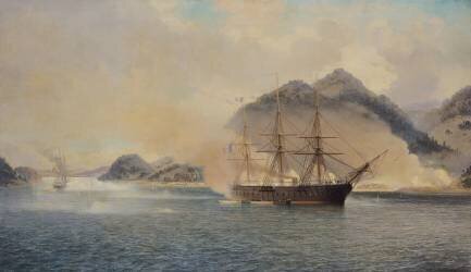 Naval Battle of the Strait of Shimonoseki (Jean-Baptiste-Henri...) - Muzeo.com