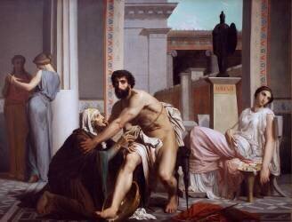 Odysseus recognised by his nurse (William Bouguereau) - Muzeo.com