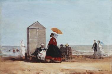 On the Beach at Trouville (Eugène Boudin) - Muzeo.com