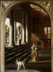 Perspective View with a Woman Reading a Letter (Samuel van Hoogstraten) - Muzeo.com