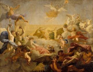 Phaéton demande à Apollon la conduite du char du soleil (Eustache Le Sueur) - Muzeo.com
