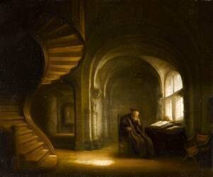 Philosophe au livre ouvert (Salomon Koninck) - Muzeo.com