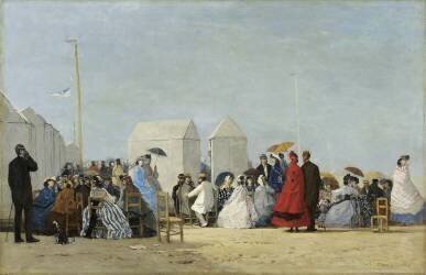 Plage près de Trouville (Eugène Boudin) - Muzeo.com