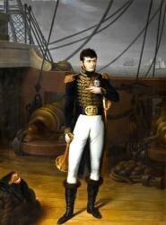 Portrait de Jérôme Bonaparte en costume d'officier de marine sur le pont d'un vaisseau (François-Joseph Kinson) - Muzeo.com
