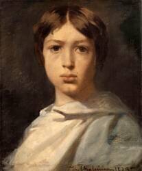 Portrait de jeune garçon. Le Broyeur de couleur de l'artiste (Théodore Chasseriau) - Muzeo.com