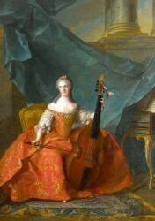 Portrait de Madame Henriette de France, jouant de la basse de viole (1727-1752) (Jean-Marc Nattier) - Muzeo.com