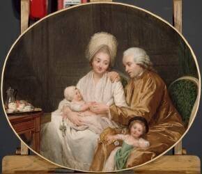 Portrait de Marc-Etienne Quatremère et sa famille (Nicolas-Bernard Lépicié) - Muzeo.com