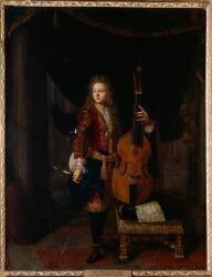 Portrait du musicien Johan Schenk (jouant une partition de Marin Marais) (Constantin Netscher) - Muzeo.com