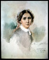 Portrait of Clara Schumann (Jean Joseph Bonaventure...) - Muzeo.com
